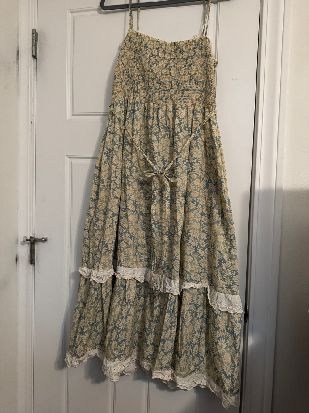 Emma Christy Dawn Sky Chamomile Blue Floral Tiered Sundress - Picture 2 of 4